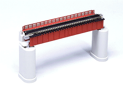 Kato Deck Girder Bridge 4-31/32" 124mm Long (red/rust) - 20-460