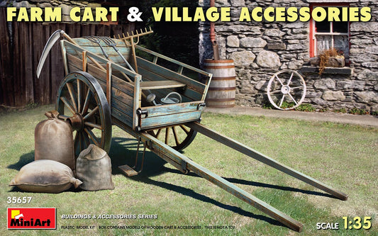 Farm Cart with Village Accessories 1/35 #35657 by MiniArt