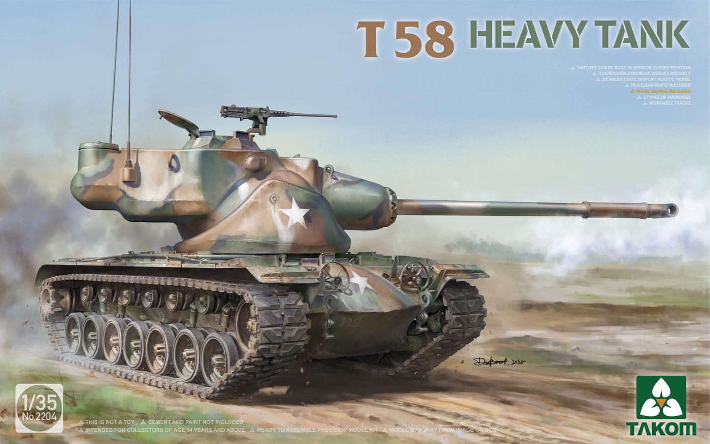 T 58 Heavy Tank 1/35 #2204 by Takom