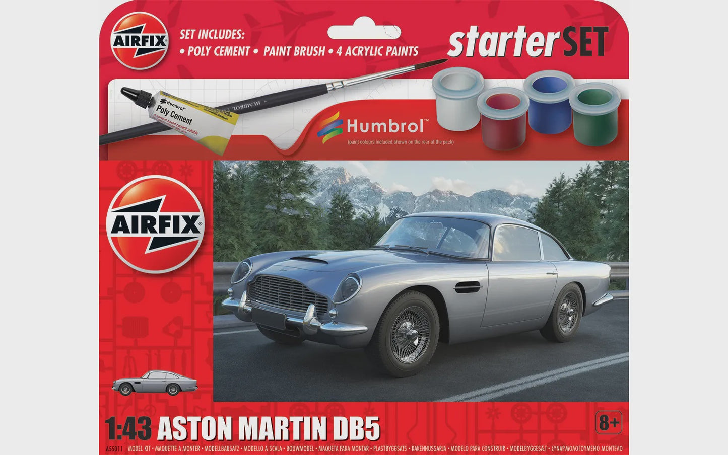 Aston Martin DB5 Starter Set 1/43 Model Car Kit #55011 by Airfix
