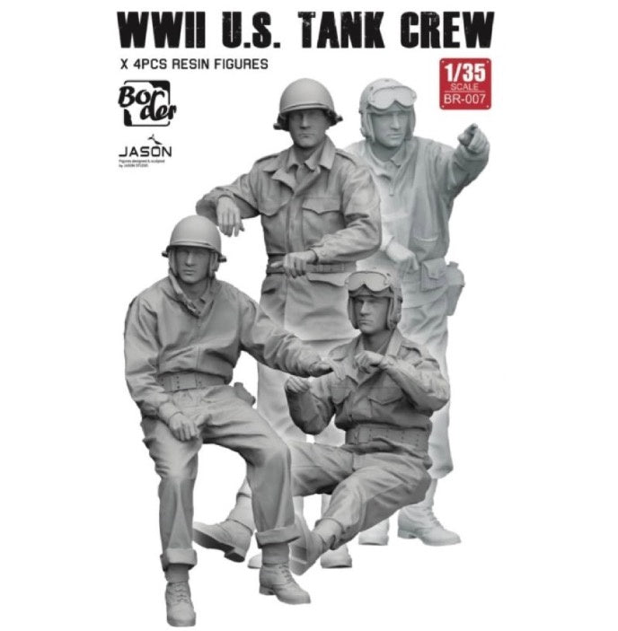 WWII US Tank Crew 4 Resin Figs 1/35 #BR-007 by Border Models