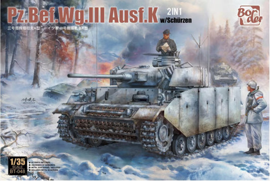Pz.Bef.Wg.III Ausf.K with Schurzen (2 in 1) 1/35 #BT-048 by Border