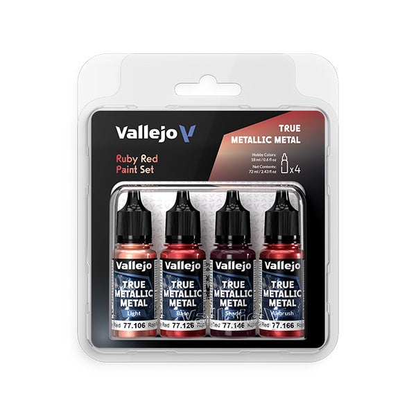 Vallejo True Metallic Ruby Red 4pc Colour Set - VAL77254