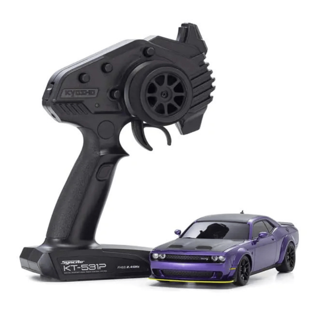Kyosho MA-020 AWD 1/28 Mini-Z ReadySet w/Dodge Challenger SRT Hellcat w/KT-531P 2.4GHz Radio - Assorted Colours