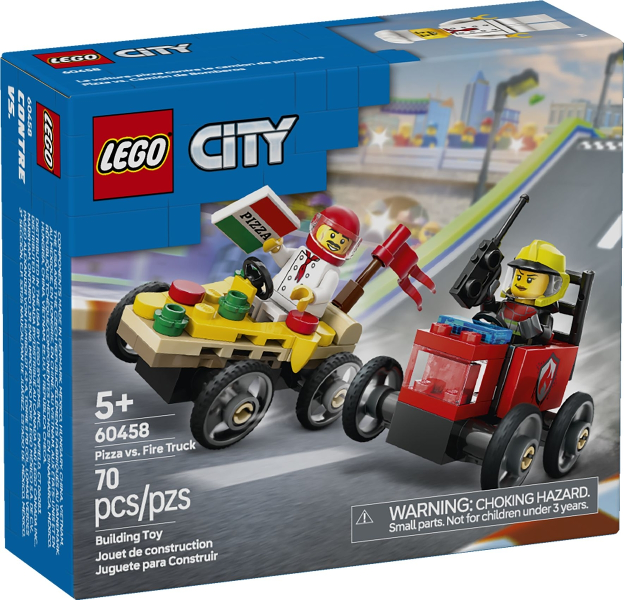 Lego City: Pizza vs. Fire Truck 60458