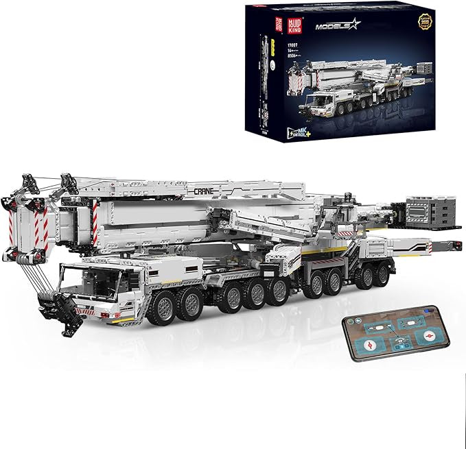 Mould King 17007 Crane Construction Set White LTM 11200 Crane Truck Model with App & Remote Control