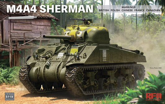M4A4 Sherman w/WRKBL Truck & MTL Barrel (Canadian Markings) 1/35 #RM-5119 by Ryefield Model