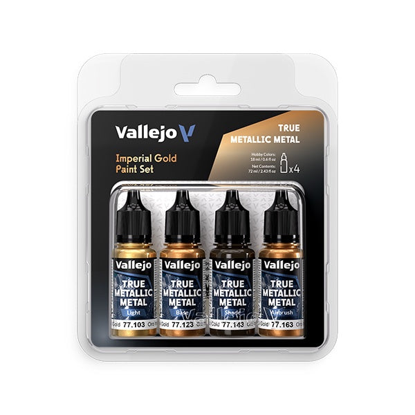 Vallejo True Metallic Imperial Gold 4pc Colour Set - VAL77252