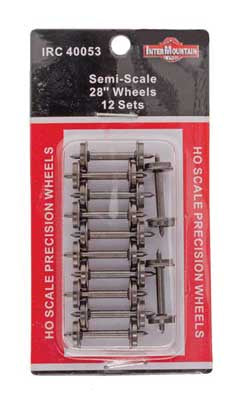 Intermountain Railway Company All Brass Insulated Wheel Sets 28" Semi-Scale (12 pk)  #40053