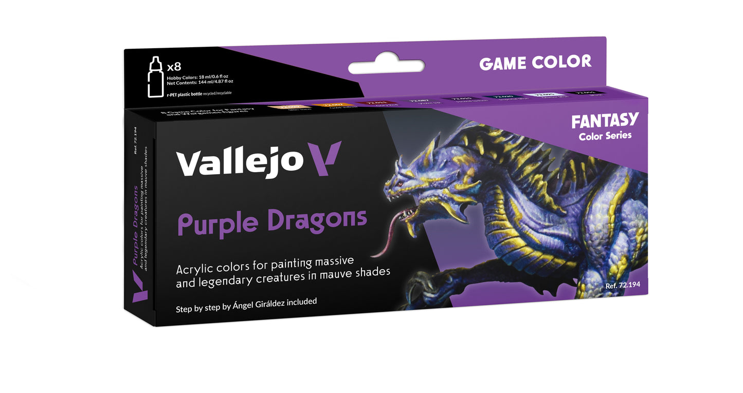 Vallejo Purple Dragons Fantasy 8 Colour Paint Set