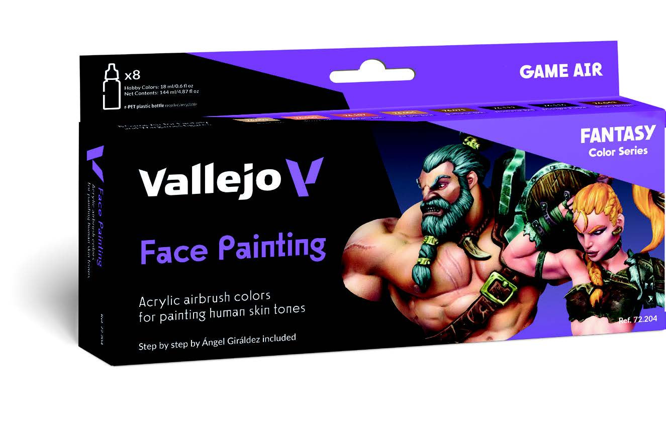 Vallejo Game Air Face Painting 8 Colour Paint Set