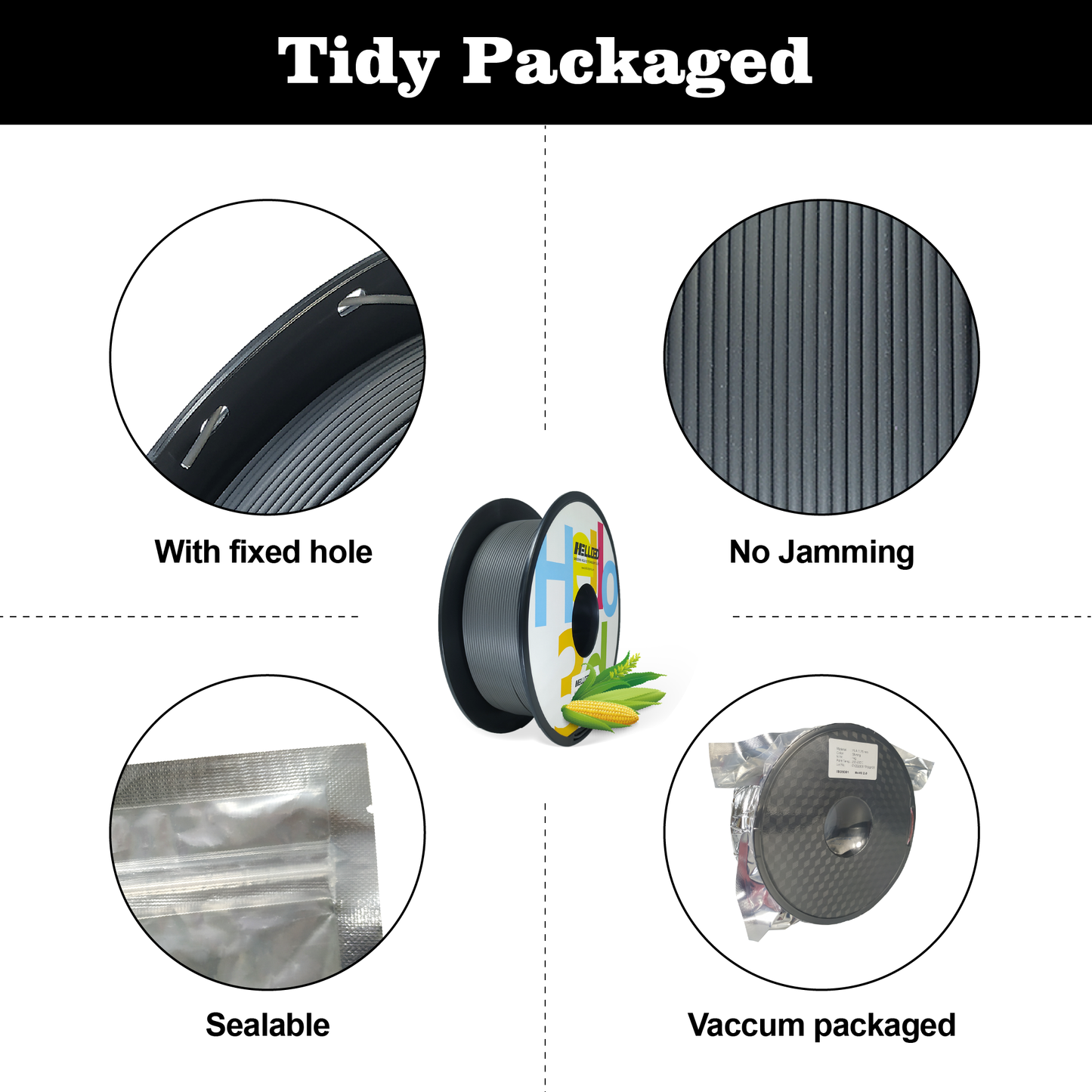 Hello3D Matte Grey PLA 1kg