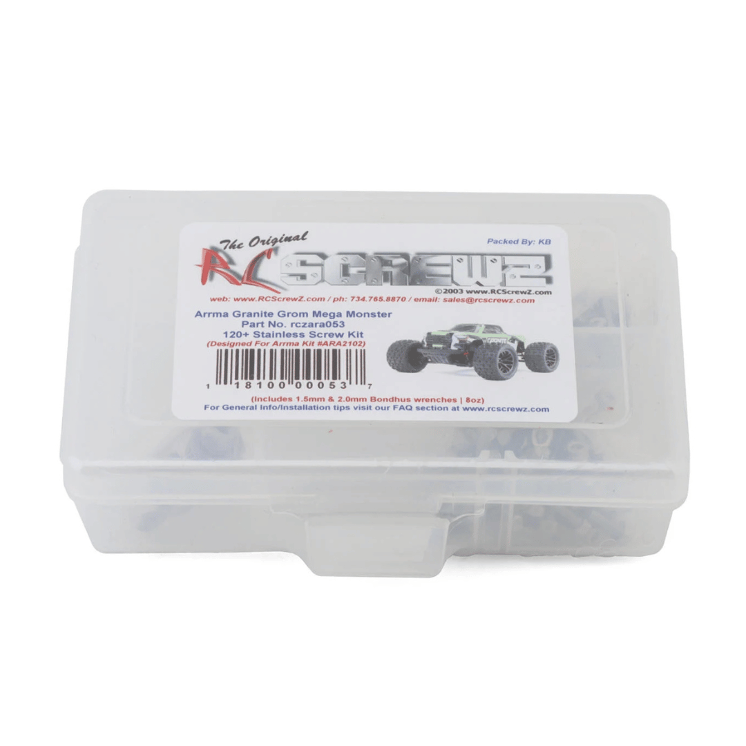 RC Screwz Arrma Granite Grom Mega 1/18 RTR Monster Stainless Steel Screw Kit - RCZARA053