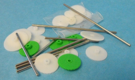 Assorted Small Plastic Motor Gears & Metal Shafts (27pcs) #SVM-MR6