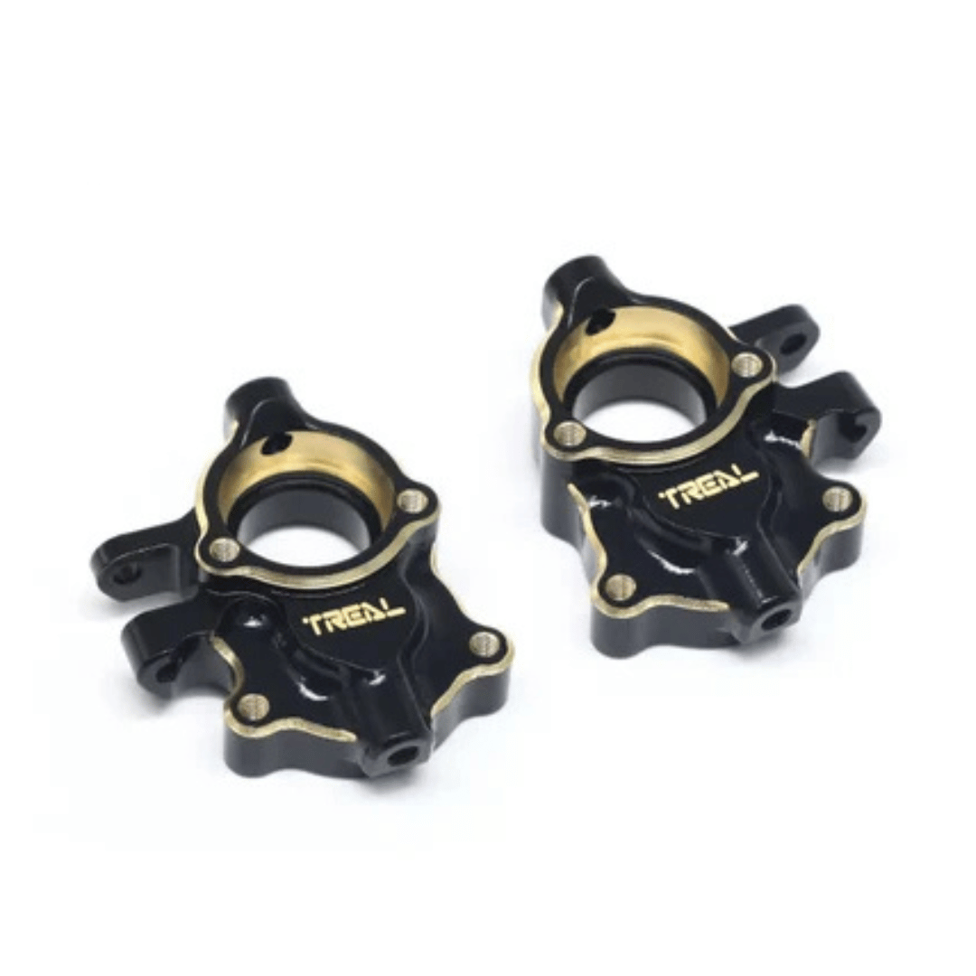 Treal Hobby Redcat Ascent-18 Brass Front Steering Knuckles/Inner Portal Covers (Black) (2) (27g) - TLHTASCENT18-07