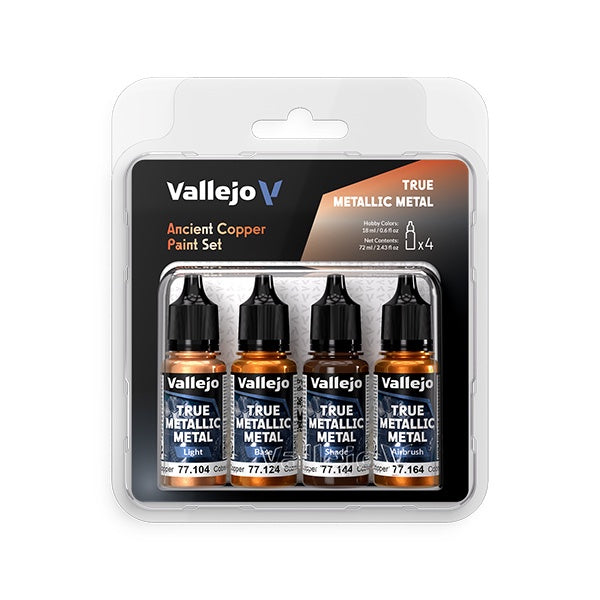 Vallejo True Metallic Ancient Copper 4pc Colour Set - VAL77253