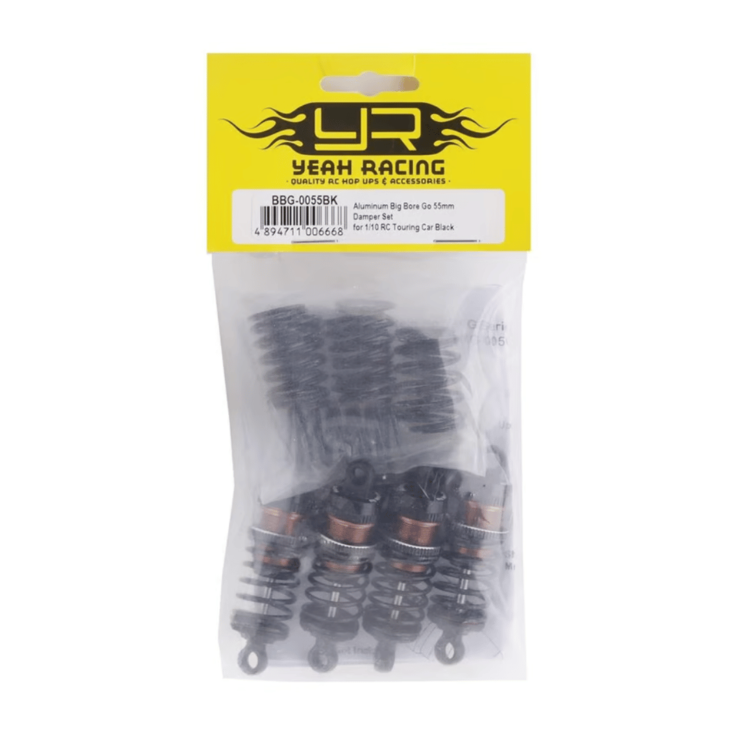 Yeah Racing Aluminum Go Big Bore Touring Shocks (4) (55mm) - Assorted Colours