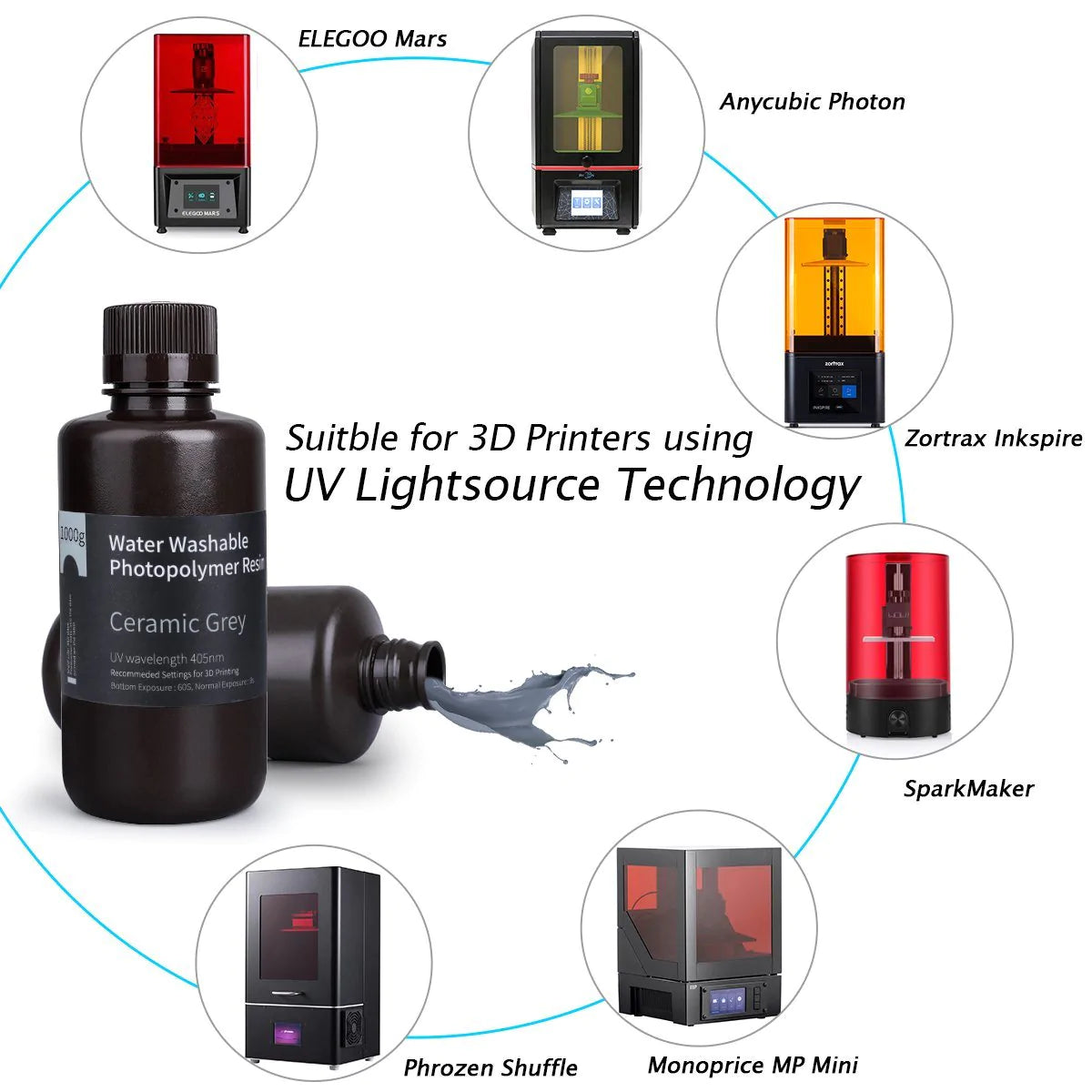 Elegoo Water-Washable 3D Printer Resin Assorted