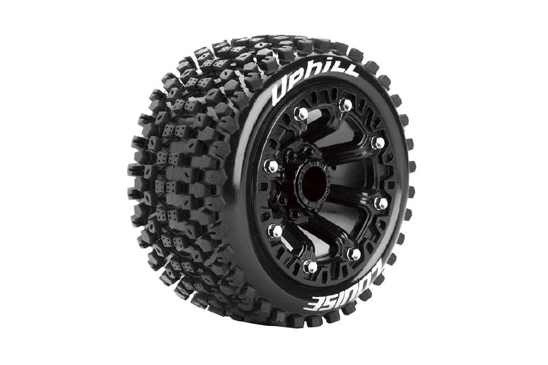 Louise R/C ST-Uphill 2.2"-12mm Hex Black Wheels (Front/Rear)(2) - LOULT3279SB