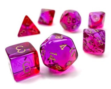 Chessex Gemini Translucent Red-Violet/gold 7-Die Set CHX26467