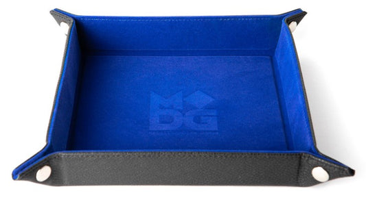 Fanroll Fold Up Velvet Dice Tray Leather Blue