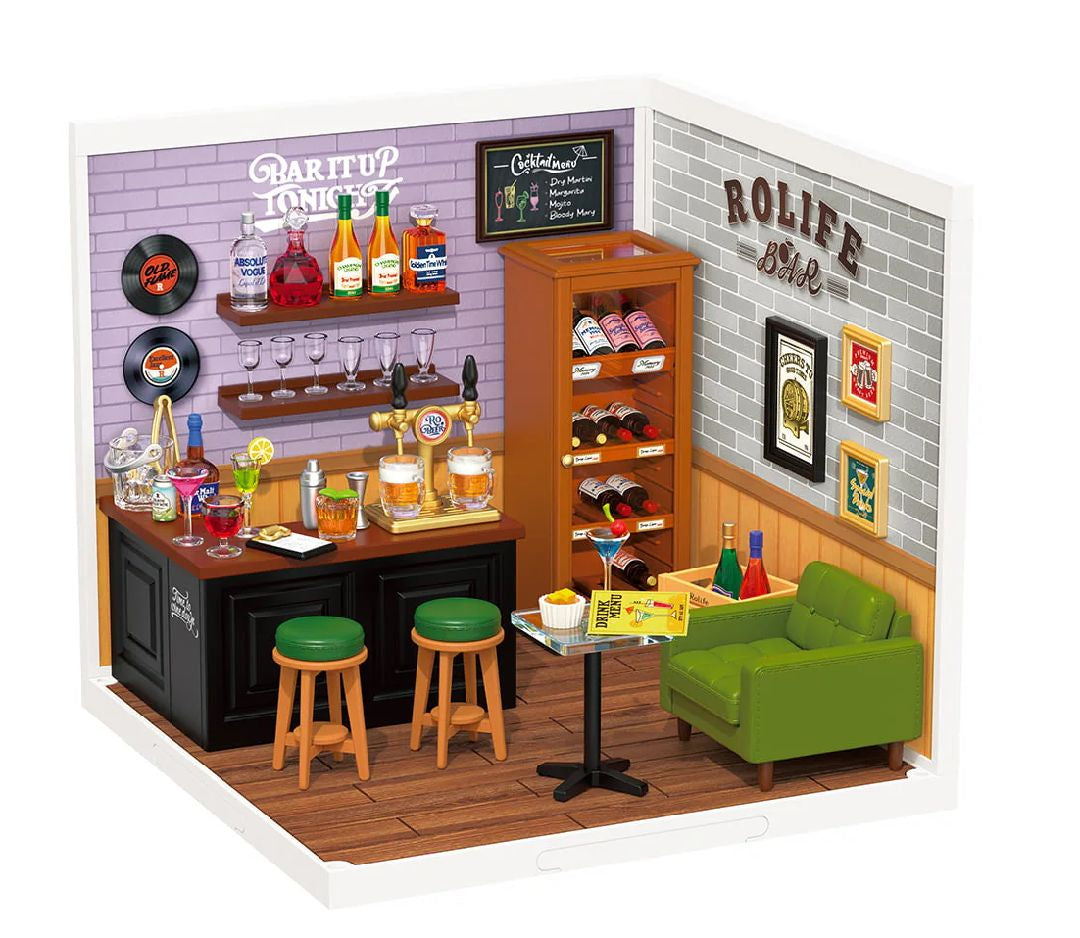 Rolife Leisurely Cheers Bar DIY Plastic Miniature House - ROEDW012