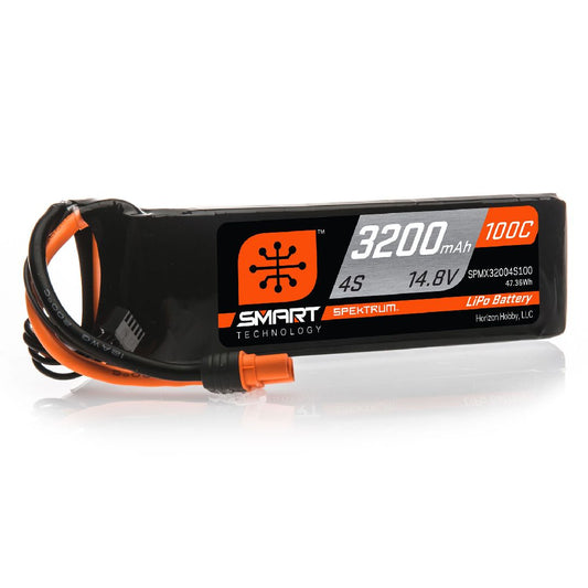 Spektrum 4S 14.8V 3200mAh 100C Smart LiPo Battery IC3 - SPMX32004S100