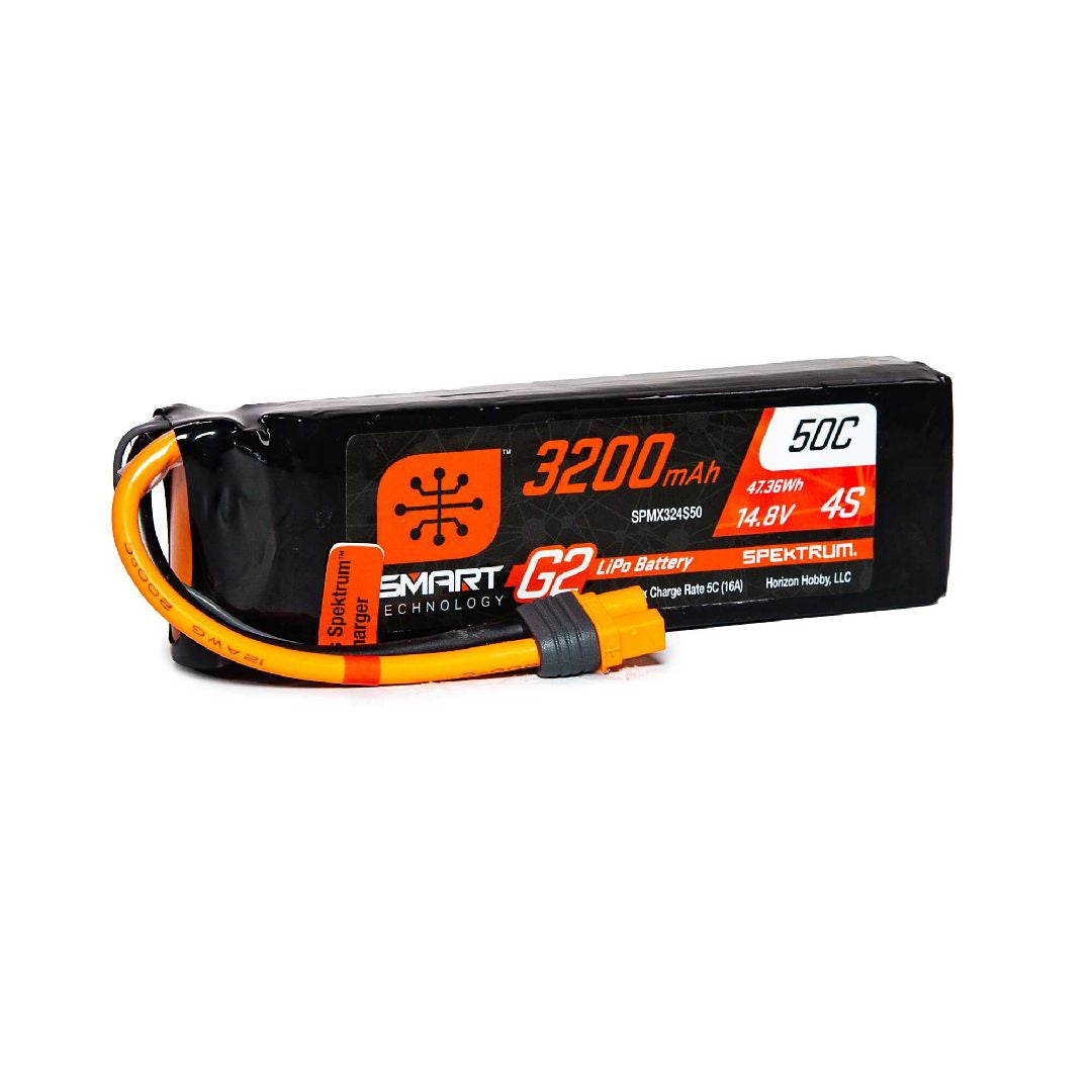 Spektrum 14.8V 3200mAh 4S 50C Smart LiPo G2 for IC3 - SPMX324S50