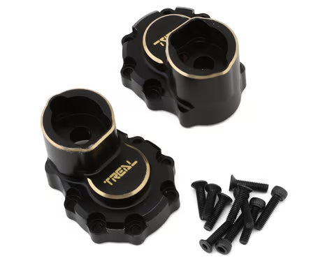 Treal Hobby Brass Rear Inner Portal Housing Covers for Traxxas TRX-4 (Black) (2) (42.75g) - TLHTTRX4-03