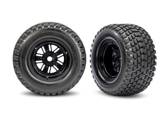 Traxxas Tires & wheels, Funco (Gravix, rear)(1 left, 1 right) - TRA10947