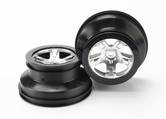 Traxxas Wheels Chrome Black Beadlock Front/Rear (2) - TRA5872X