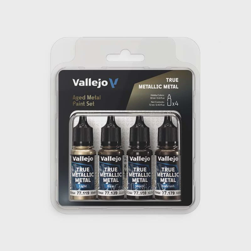 Vallejo True Metallic Aged Metal 4pc Colour Set - VAL77258