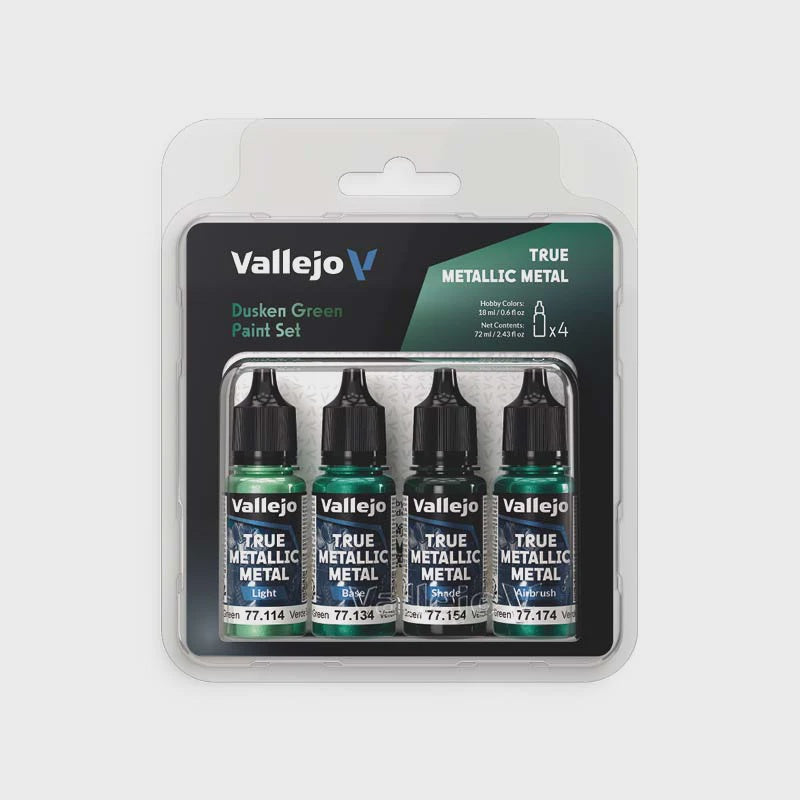 Vallejo True Metallic Dusken Green 4pc Colour Set - VAL77257