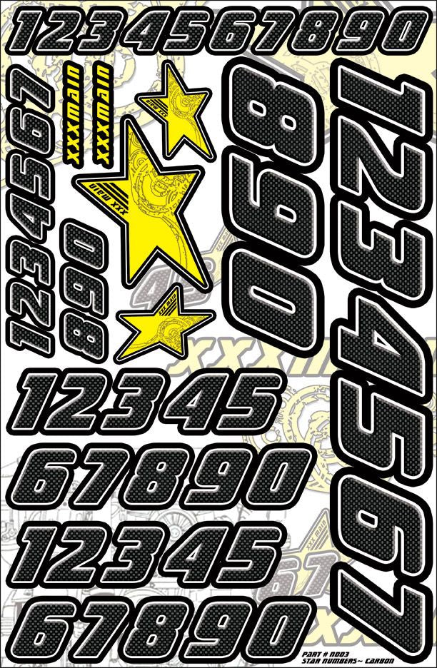XXX Main Racing Star Numbers - Carbon - XXXN003