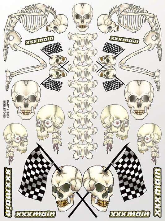 XXX Main Racing Skeletons Sticker Sheet - XXXS004