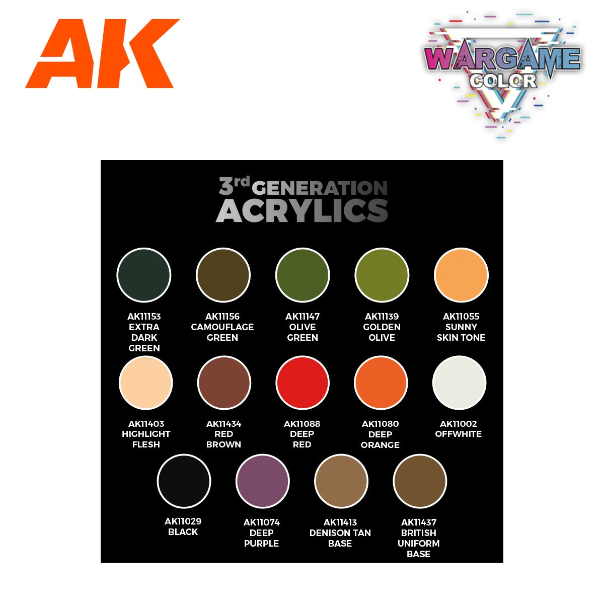 Wargame Starter Sets(14 Colors & 1 Figure)