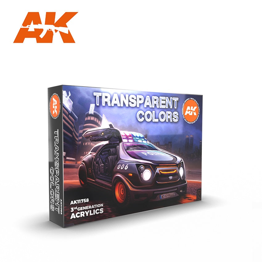 AK Interactive Paint Set Transparent Colors 3G