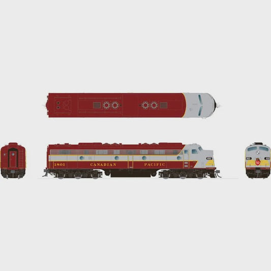 Rapido 28512 HO EMD E8A (DC/DCC/Sound): Canadian Pacific - Block Scheme: #1800