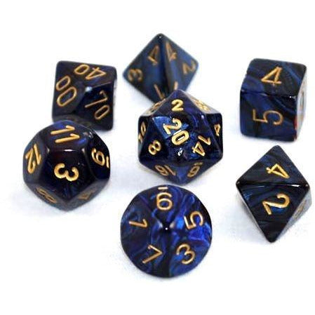 Chessex Scarab 7-Die Set Royal Blue/Gold CHX27427