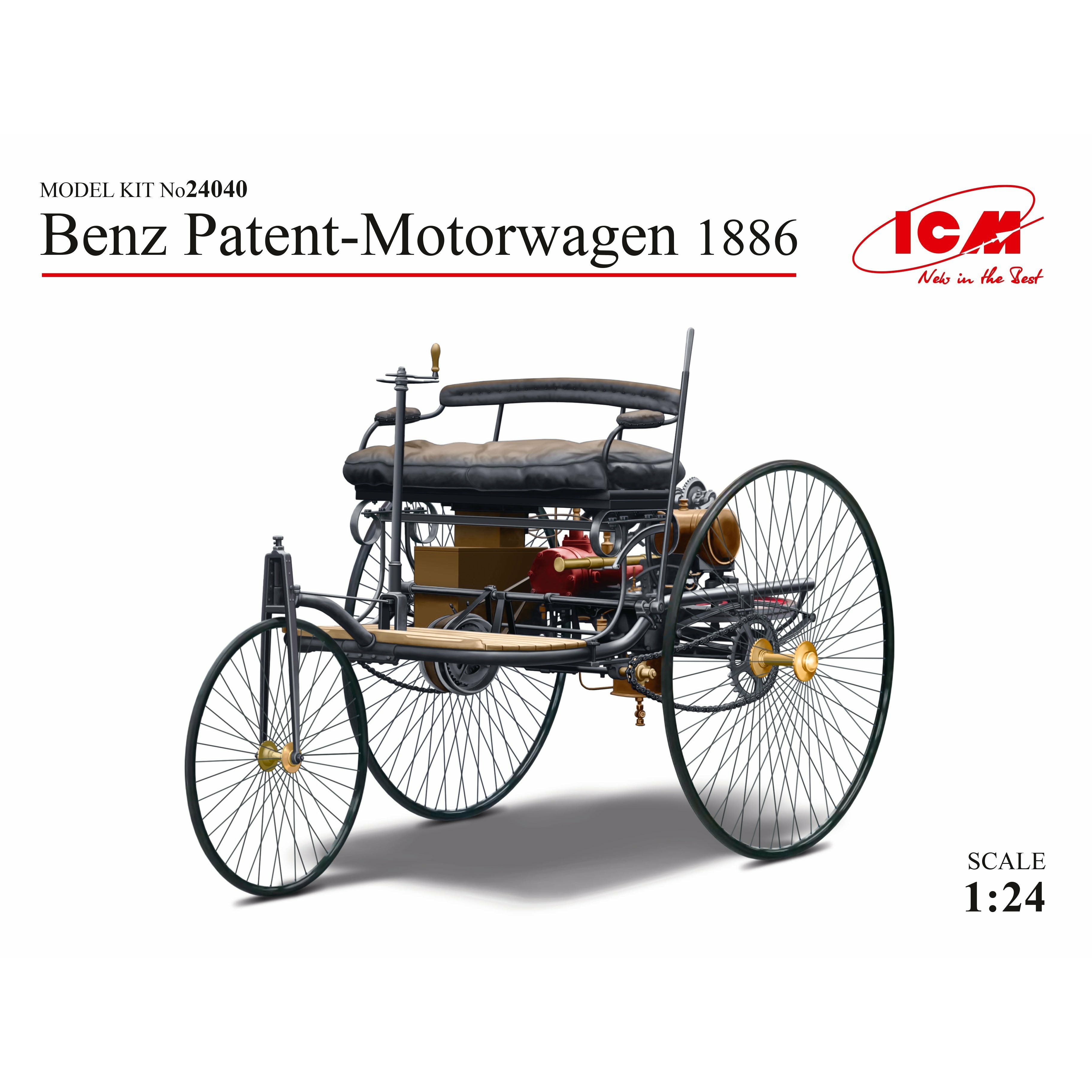 Benz Patent-Motorwagen 1886 (100% new molds) 1/24 #24040 by ICM