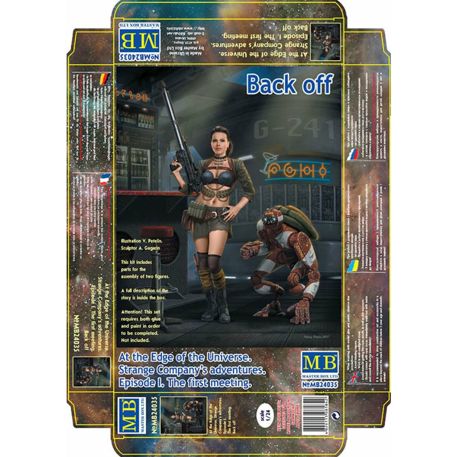 Female Warrior w/Fighting Robot - Edge of the Universe Series 1/24 by Masterbox