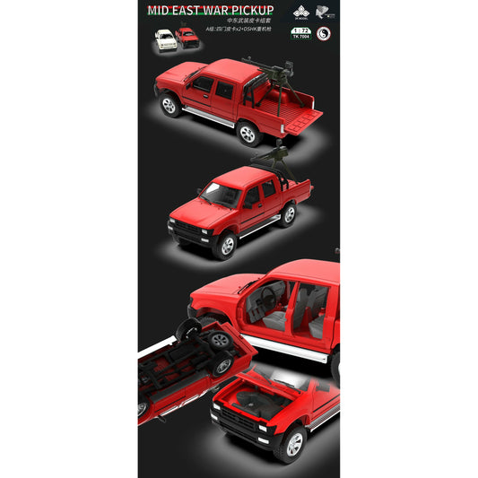 Mid East four-door War pickup & DSHK (2 Trucks & 1 MG) 1/72 #TK7004 by 3R Model