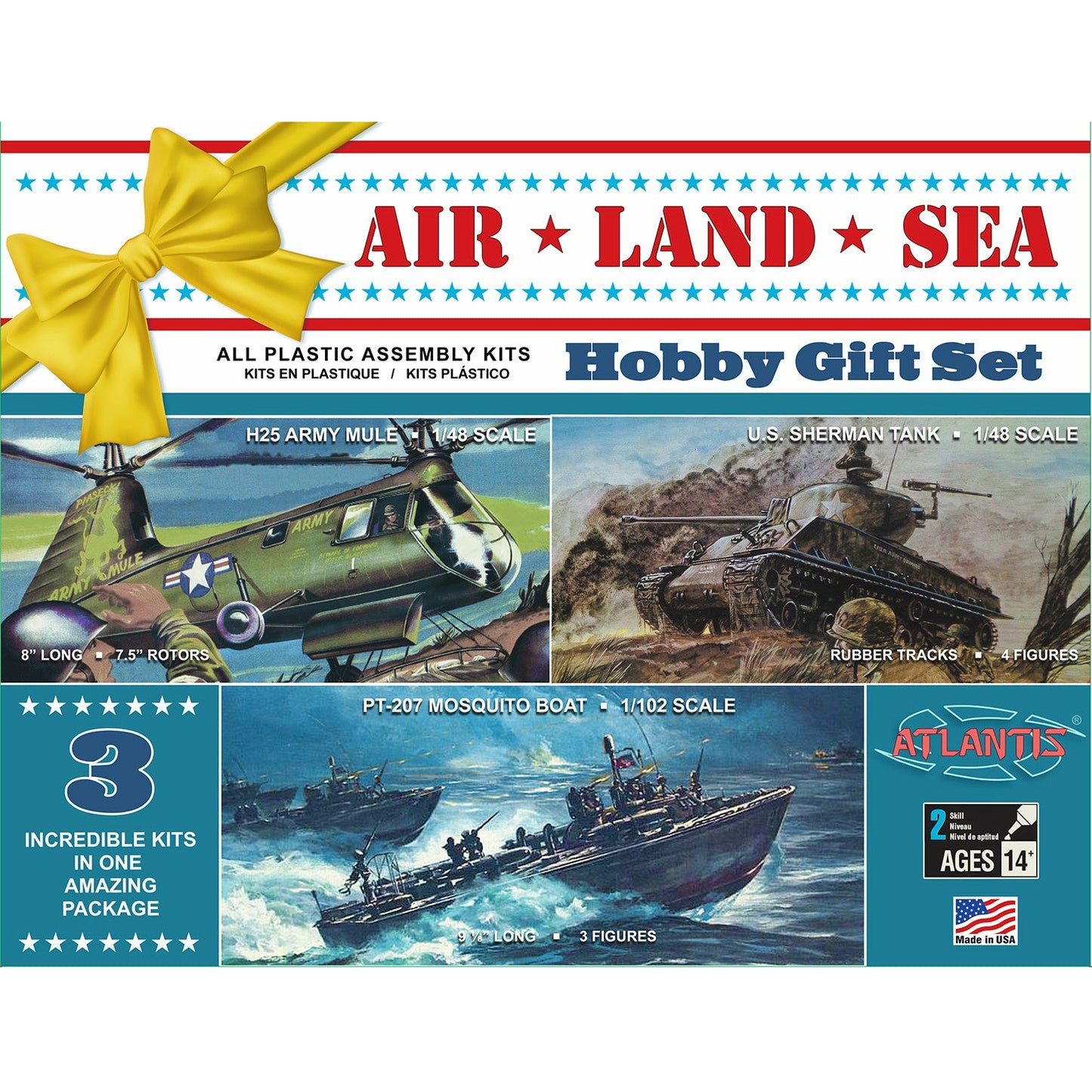 US Navy Air, Land & Sea Sherman Tank, HUP-2, PT Boat #9001 by Atlantis