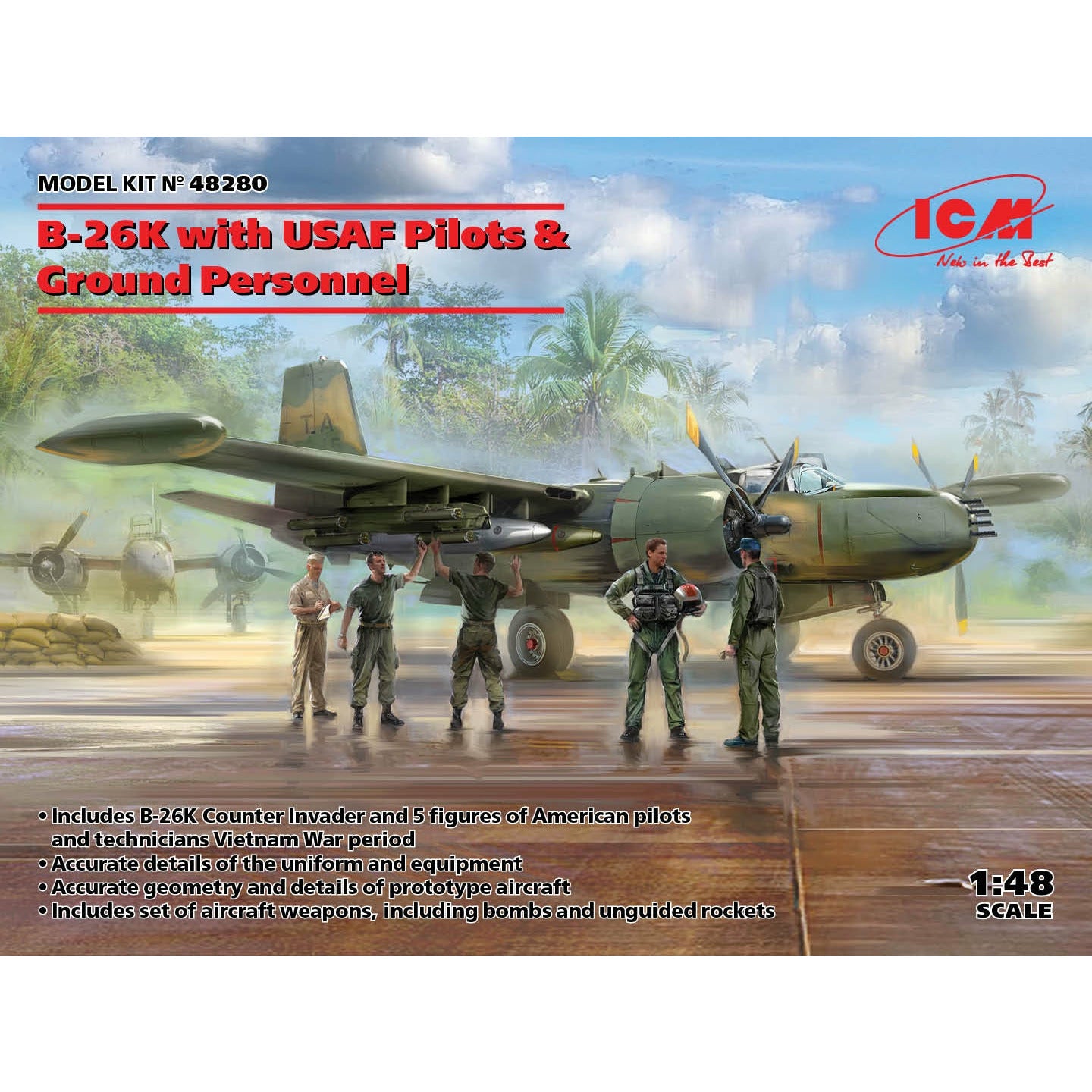 B-26K with USAF Pilots & Ground Personnel 1/48 #48280 by ICM