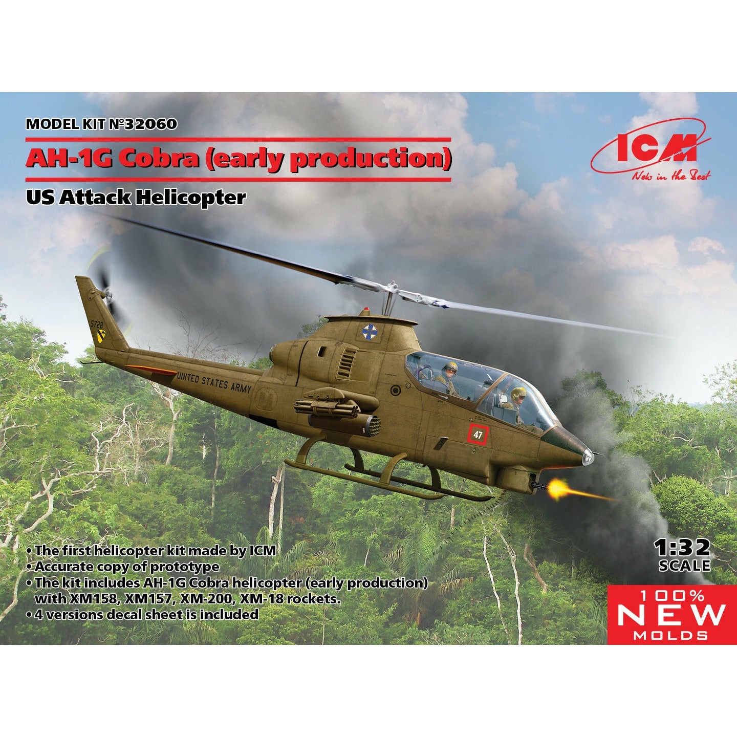 AH-1G Cobra (early production), US Attack Helicopter (100% new molds) 1/32 #32060 by ICM