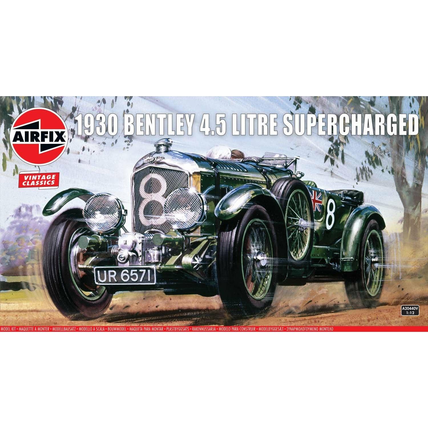1930 4.5 Litre Bentley 1/12 Model Car Kit #20440 by Airfix