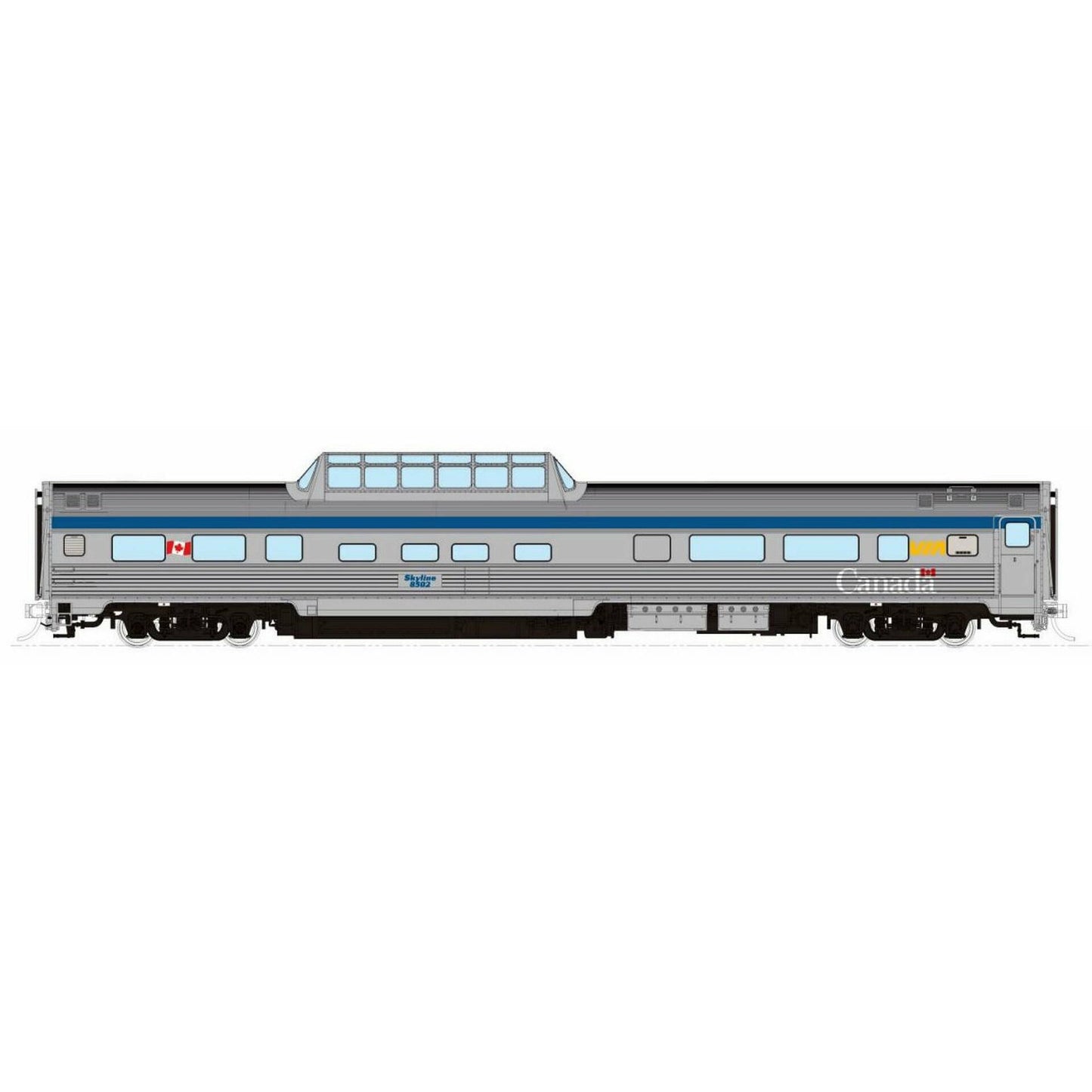 HO Scale Budd Mid-Train Dome: VIA Rail Canada #8504