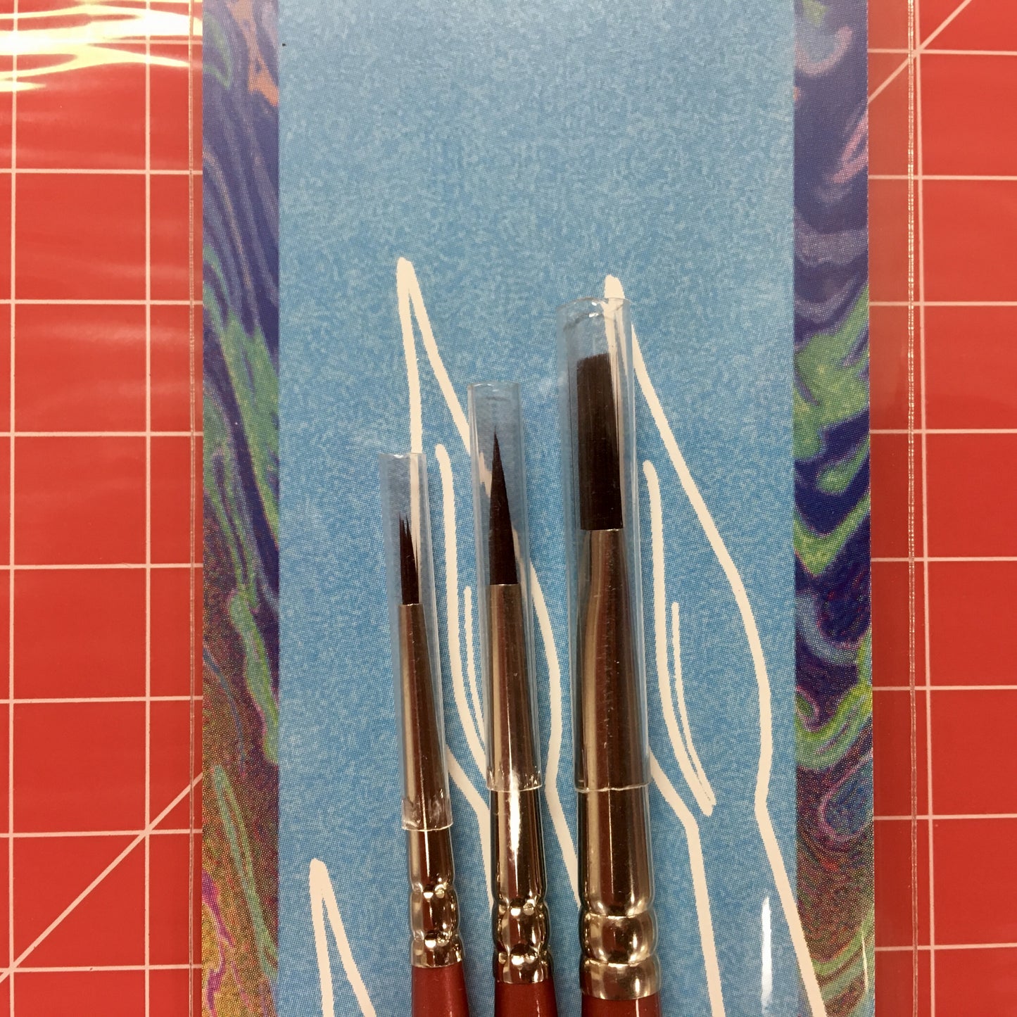 Leonhardy Red Sable Brush Set 3 pcs (WF4, WR0, WR3) Rust Handles