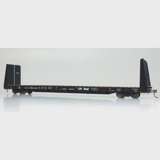 Rapido 147002 HO Marine Industries Bulkhead Flatcar: CP Rail - Black