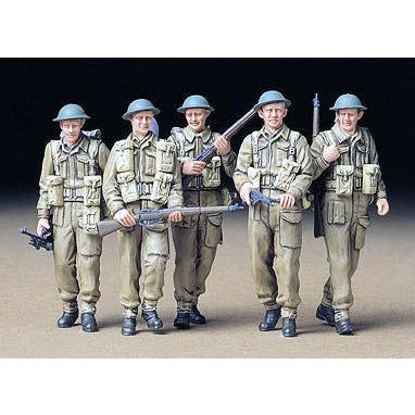 WWII Military Miniatures British Infantry on Patrol #35223 1/35 Figure Kit by Tamiya